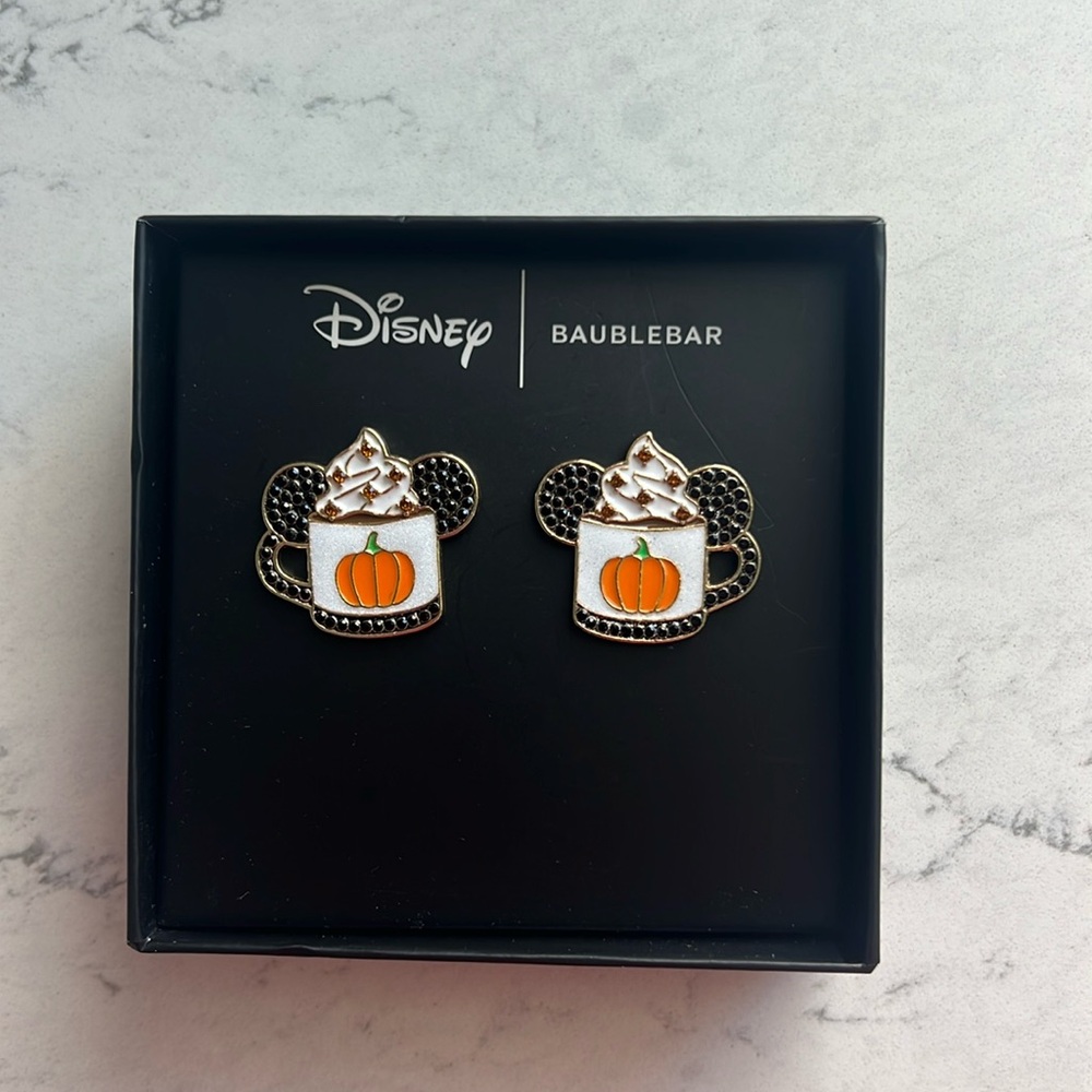 Disney x BaubleBar Pumpkin Coffee Earrings